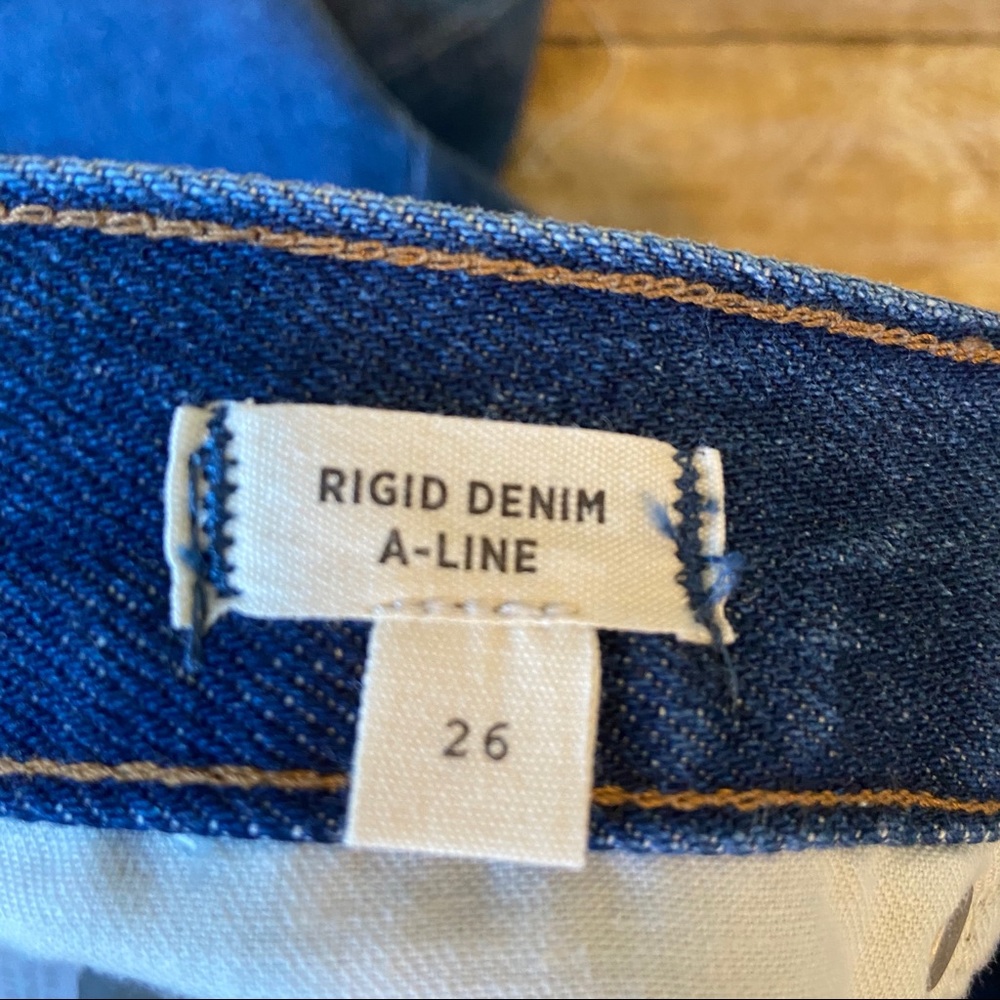 Madewell McCarren Cutout Denim Mini Skirt Raw Hem Vent Size 26 NWT - Picture 10 of 10